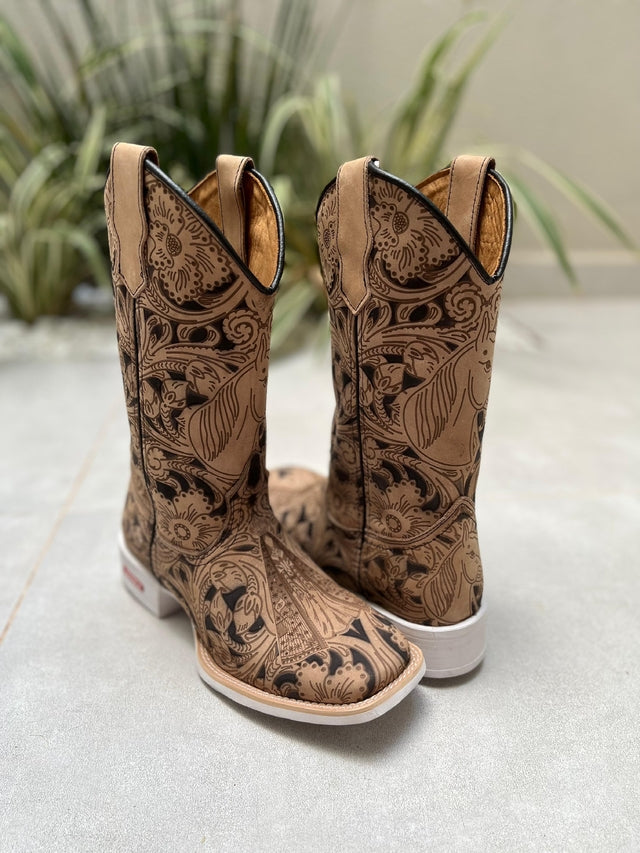 BOTA TEXANA LASER CAVALO E NOSSA SENHORA