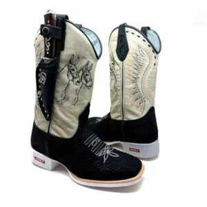 BotaFaca Mulas
- Couro Cano Napa Flay Bege | Gáspea Couro Nobuck Preto Estilizado em Tilápia | Mulas Preto