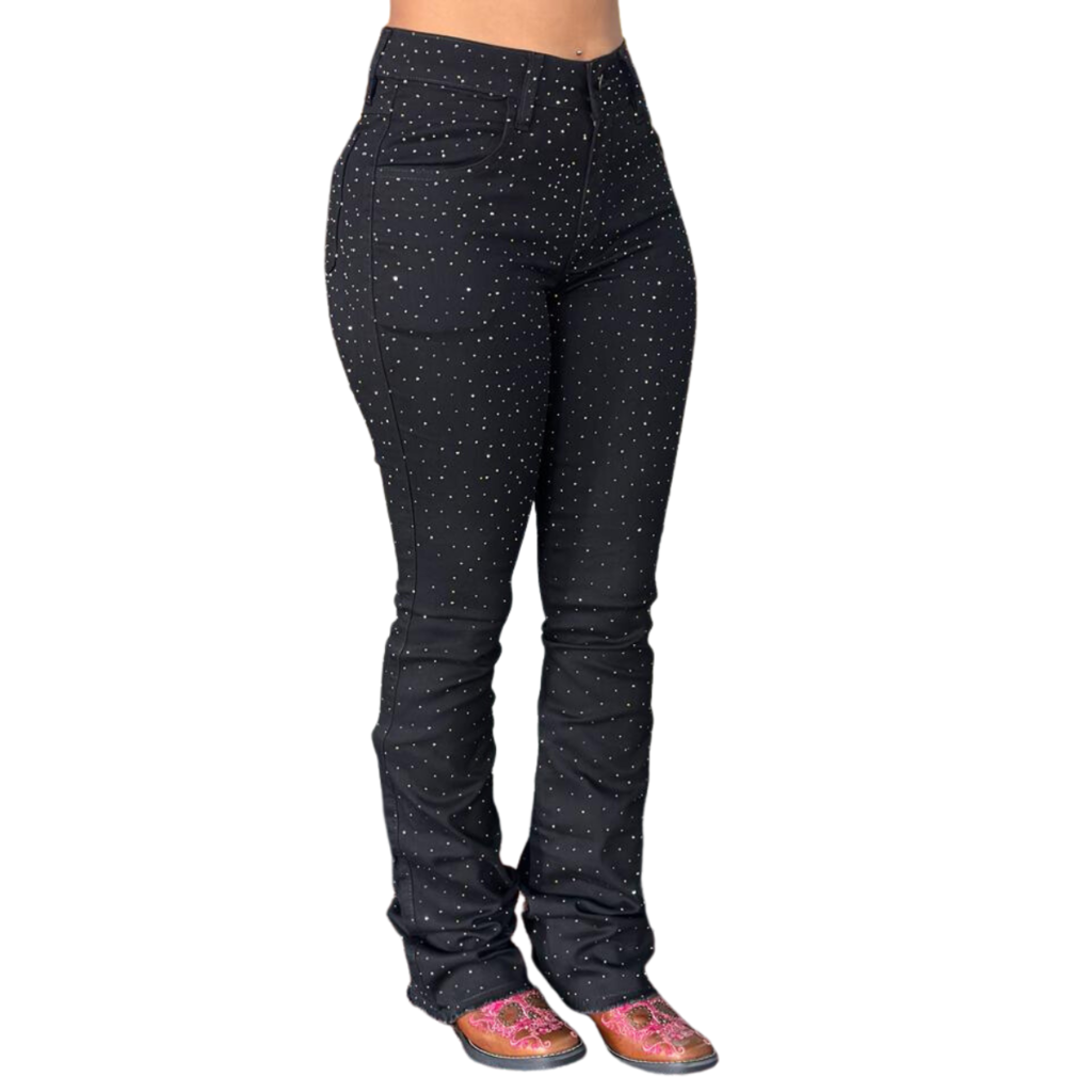 Calça Fem Tex Team Black Shine Brilho - Imagem 2