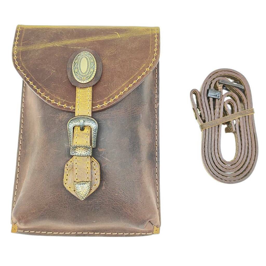 Bolsa De Couro Goyazes Dallas Ocre Café - Imagem 2