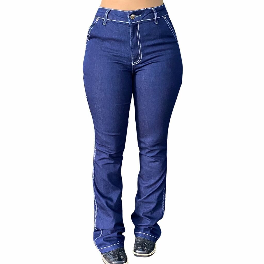 Calça Tex Team Carpinteira Amaciada Bordada Rosa - Imagem 3