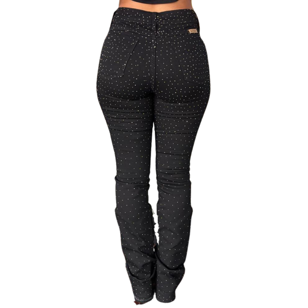 Calça Fem Tex Team Black Shine Brilho - Imagem 3