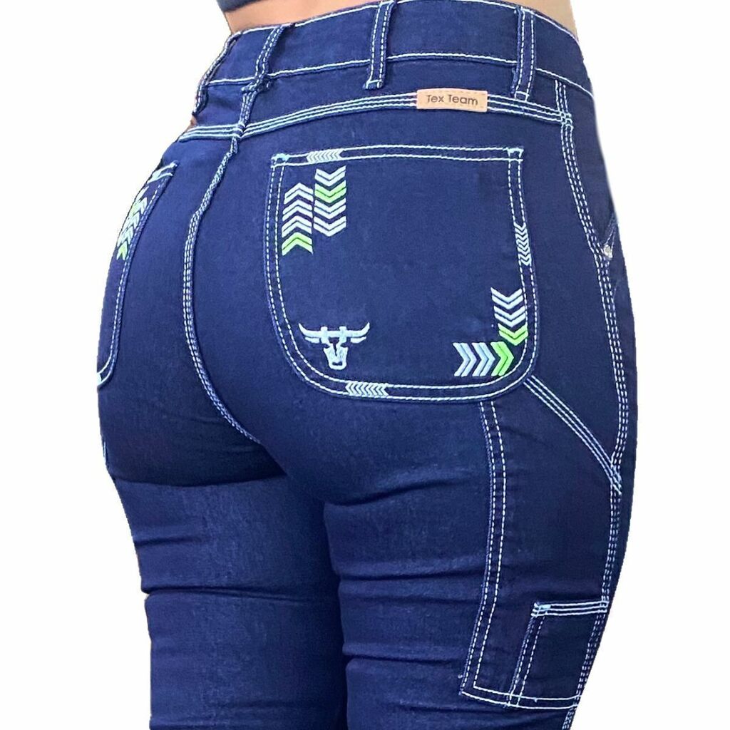 Calça Fem Tex Team Carpinteira Bordada Verde - Imagem 2