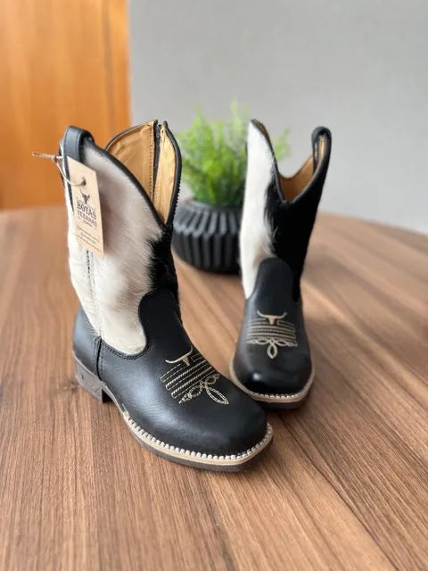 Texana Heitor Infantil - Couro Holandês e Látego Preto/Sem Bordado - Imagem 2