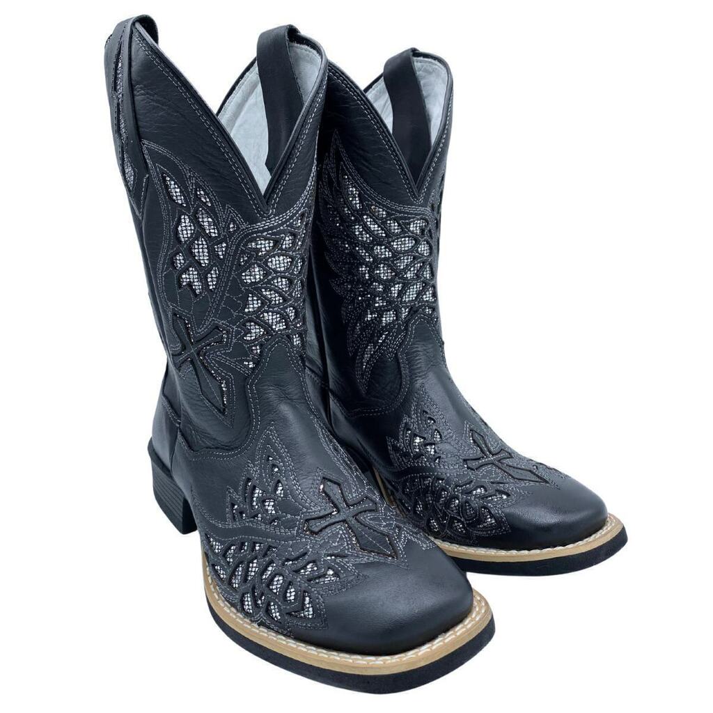 Bota Feminina Brilho Asa Prata - Imagem 2