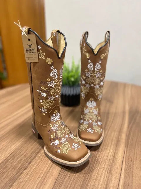 Texana Maitê - Couro Fóssil Havana/Bordado Florência - Imagem 2