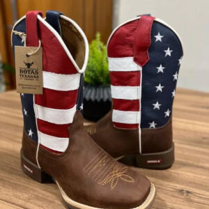 Texana Alex - Couro Horse Nescau/ Bordado Americana