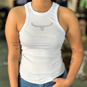 Regata Moiadeiros Canelada Branco Brilho