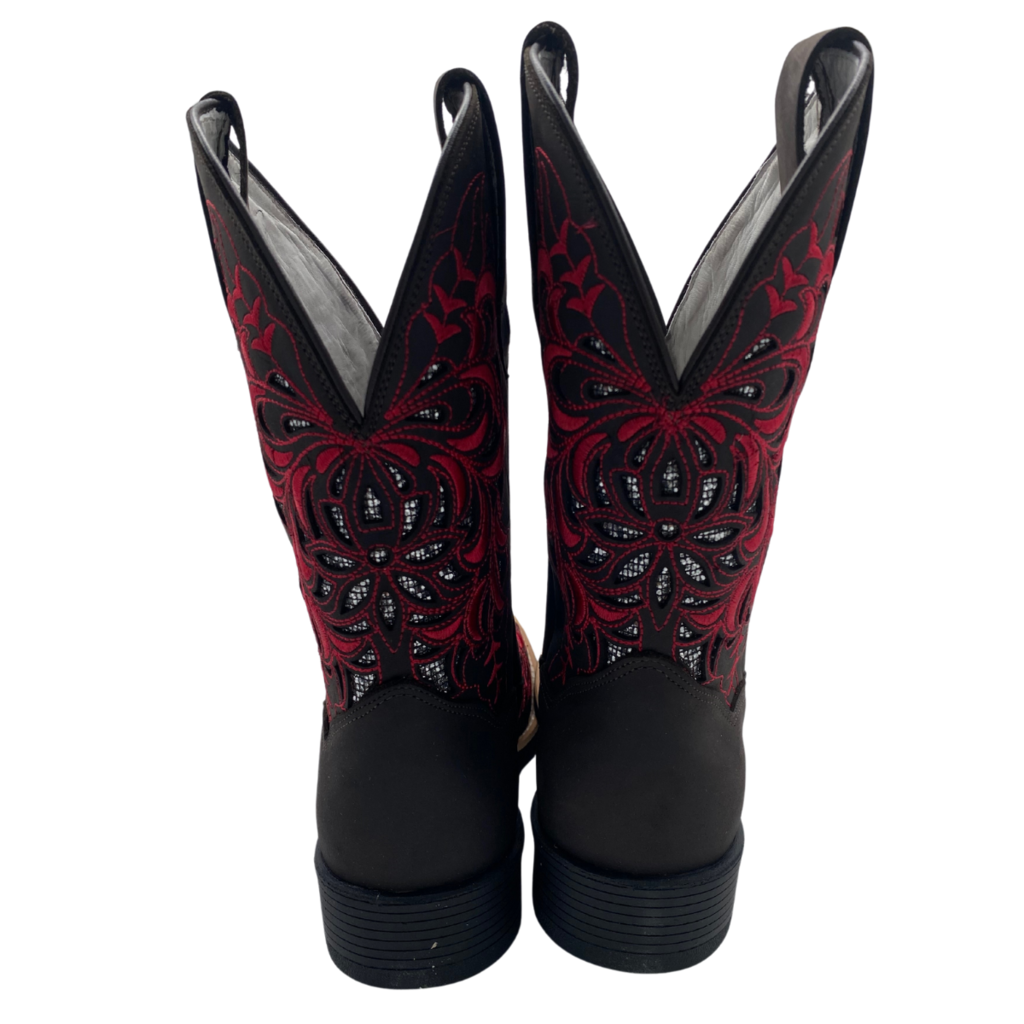 Bota Feminina Vermelha Brilho Prata - Imagem 5