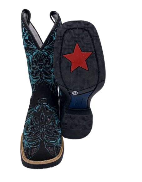 Bota Feminina Fort Boots Brilho Preta/Verde - Imagem 4