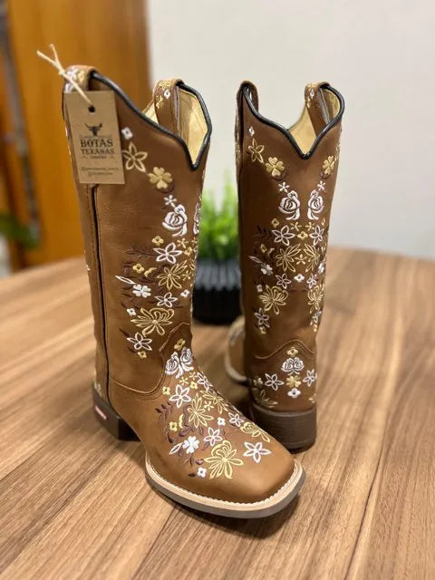 Texana Maitê - Couro Fóssil Havana/Bordado Florência - Imagem 3