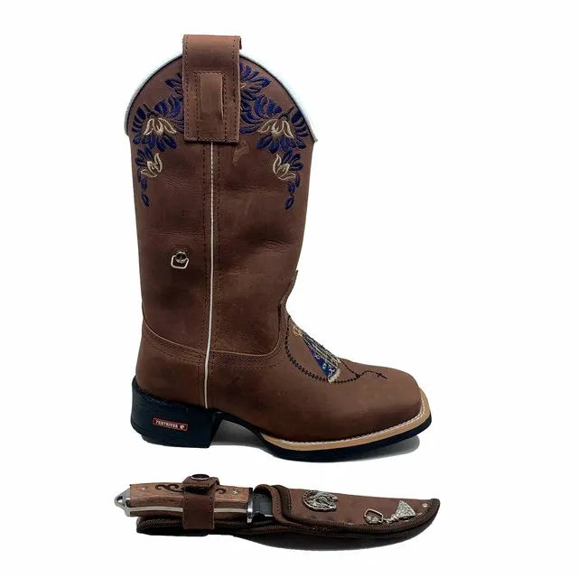 BotaFaca Padroeira
- Couro Crazy Horse Nescau | Bordado Azul e Bege - Imagem 2