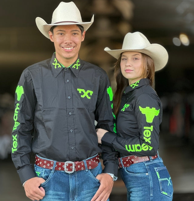 COMBO CASAL 2 CAMISAS TEX TEAM BULL - PRETO / VERDE - Imagem 2