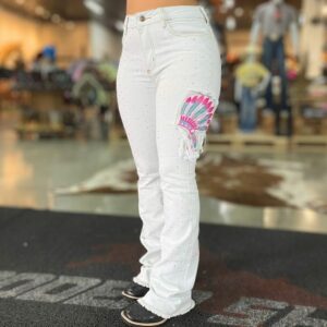 Calça Feminina Tex Team Cocar Branco