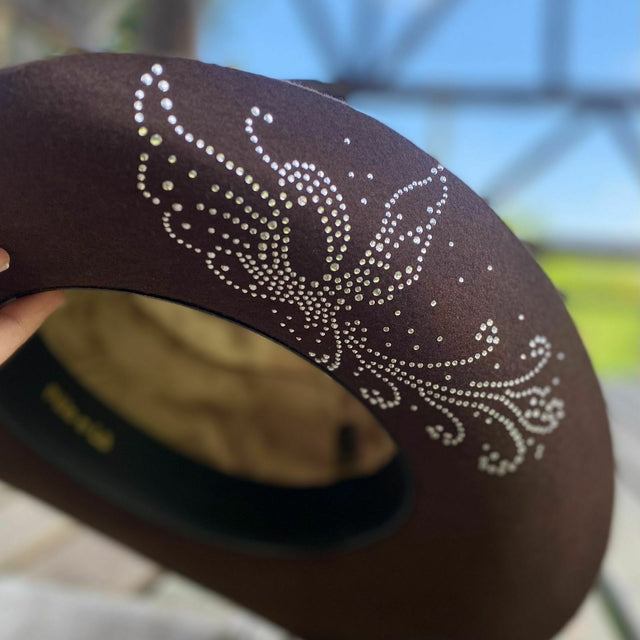 CHAPÉU CURY BUTTERFLY COM BRILHO - CAFÉ - Imagem 2