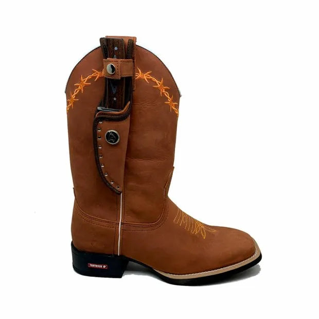 BotaFaca Arame
- Couro Crazy Horse Telha | Bordado Laranja - Imagem 2