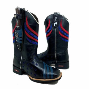 BotaFaca Americana Gold
- Couro Látego Preto | Bordados Azul Escuro e Vermelho