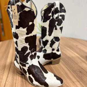 Texana Penélope Bico Fino - Couro Holandês Estampado/Sem Bordado