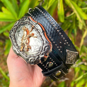 Cinto Síntético Com Fivela Preto