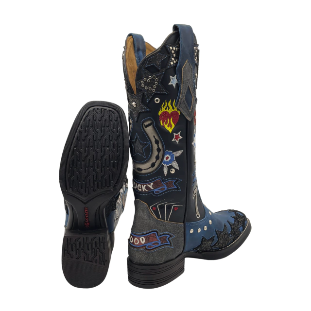 Bota Goyazes Fem Dallas Mustang Preto - Imagem 4