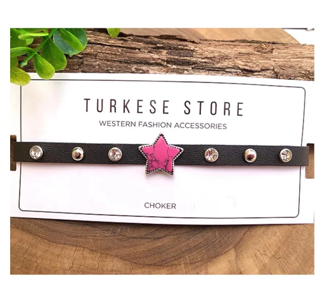 Choker Turkese Store Pink Star