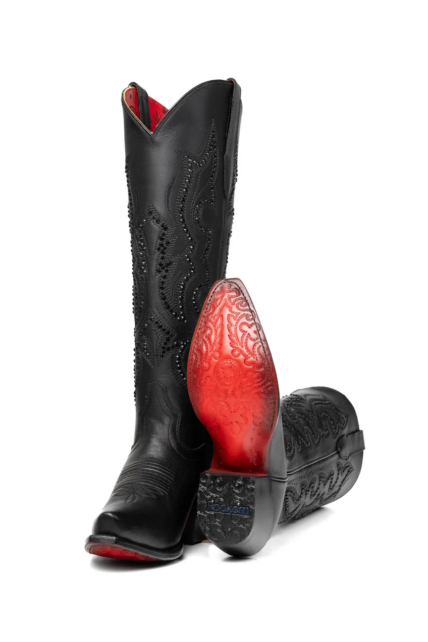 Bota Marbella Cano Alto com Sola Vermelha e Bico fino - Imagem 5