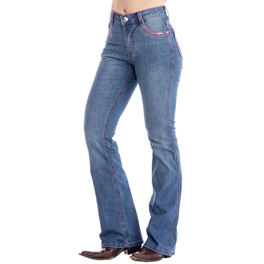 Calça Zenz Western Jeans Rosa Pink Brilho Flare - ORIGINAL - Imagem 2