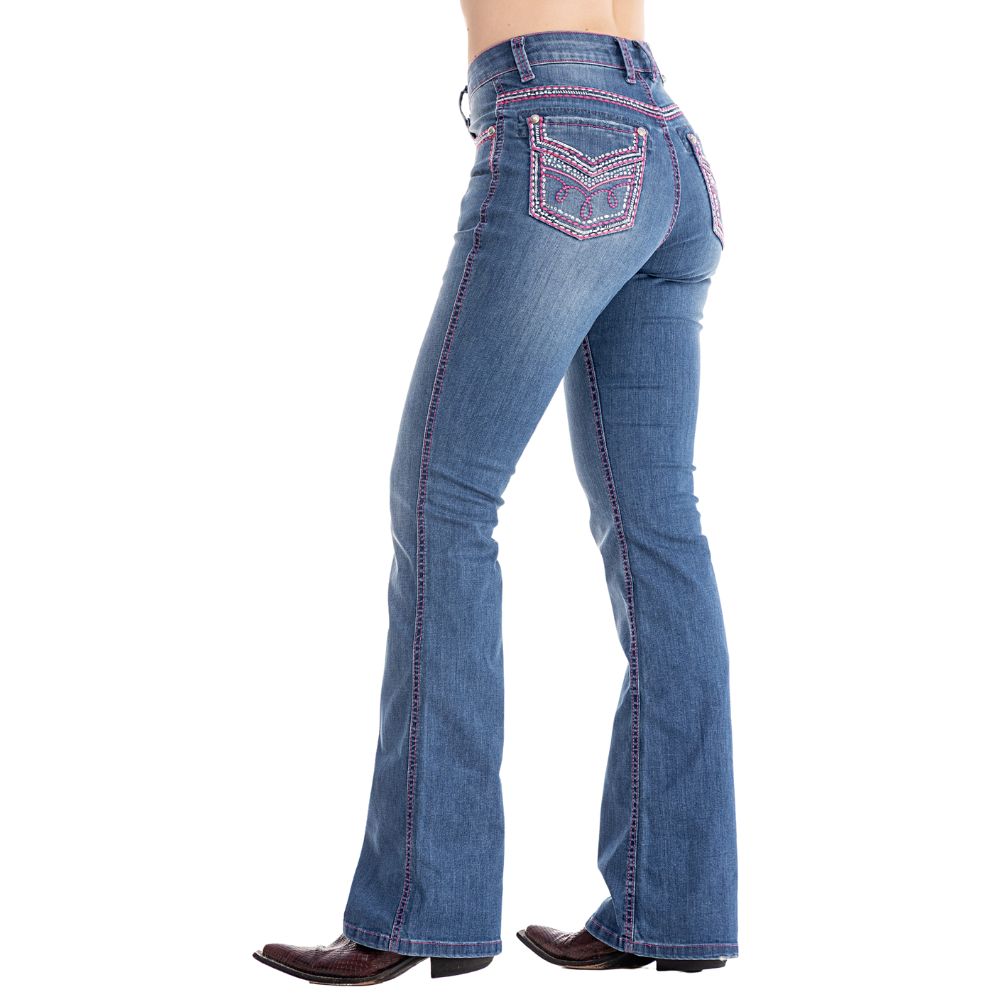 Calça Zenz Western Jeans Rosa Pink Brilho Flare - ORIGINAL - Imagem 3