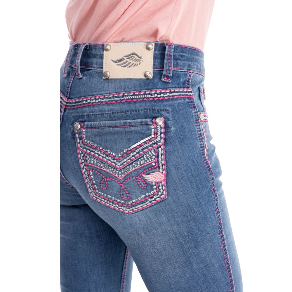 Calça Zenz Western Jeans Rosa Pink Brilho Flare - ORIGINAL - Imagem 5