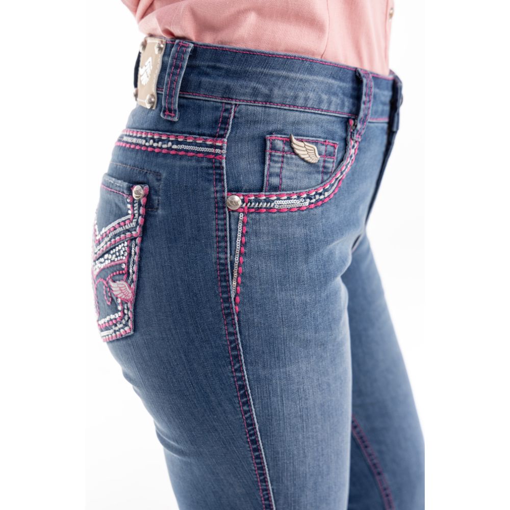 Calça Zenz Western Jeans Rosa Pink Brilho Flare - ORIGINAL - Imagem 6